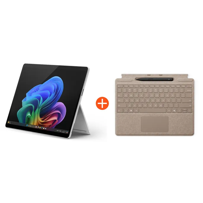 Microsoft Surface Pro (11. Edition) Copilot+ PC 13" 2in1 Platin Snapdragon® X Plus 16GB/512GB SSD Win11 EP2-08345 ohne Netzteil inkl. MS Surface Pro Keyboard mit Slim Pen Sand