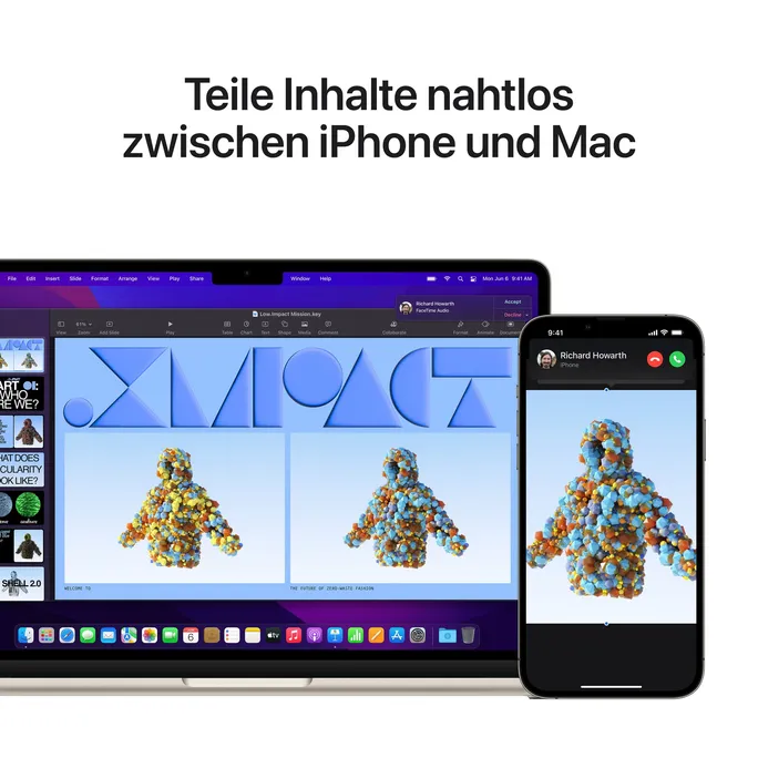 Apple MacBook Air 13,6" 2024 M2/16/256GB SSD 8C GPU Polarstern MC7W4D/A – Bild 2