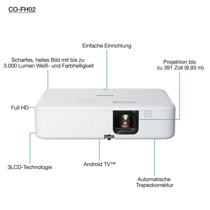Epson CO-FH02 3-LCD-Projektor - tragbar - 3000 lm weiß – Bild 5