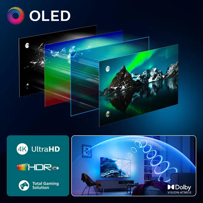 Philips 55OLED760/12 139cm 55" 4K OLED 120 Hz Ambilight Smart TV Fernseher – Bild 5
