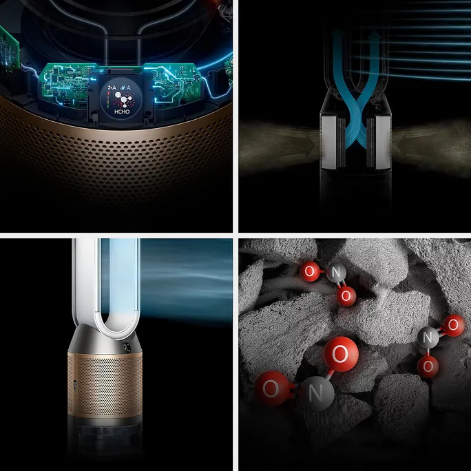 Dyson PH2 Purifier Humanity + Cool De-Nox Luftreiniger/ Luftventilator Weiss/ Gold – Bild 4