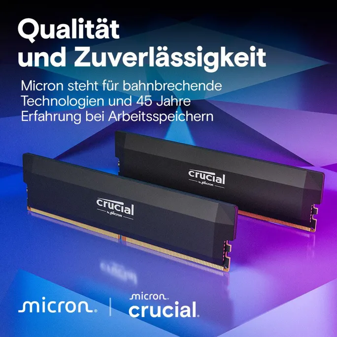 32GB (2x16GB) Crucial Pro DDR5-6000 CL36 UDIMM RAM Gaming Speicherkit – Bild 2