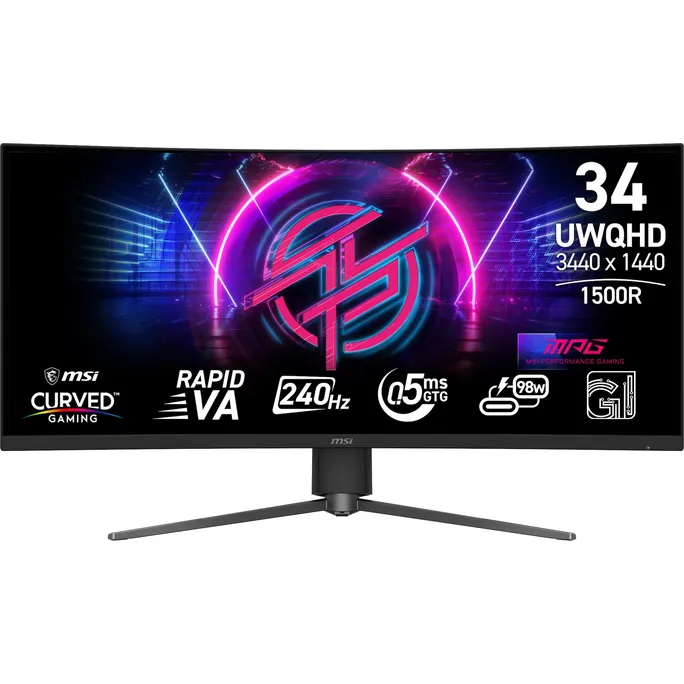 MSI MPG 346CQRFDE X24 34 Zoll UWQHD Curved Rapid VA LED 21:9 240 Hz Gaming Monitor