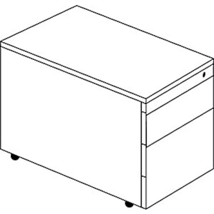 Schubladencontainer, Rollen, 579x600, 1 Schub, 1 Hängereg., anthr./lichtgrau – Bild 2