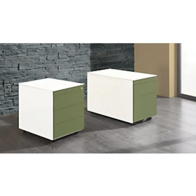 Schubladencontainer mit Rollen, 570x800, 1 Materials., 1 Hängereg., weiß/grün – Bild 2