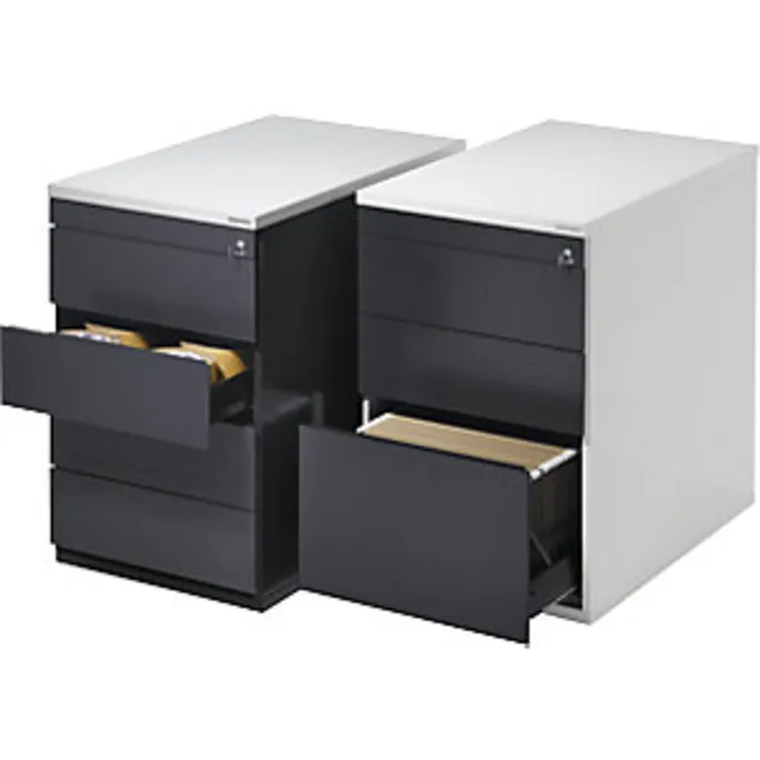 Schubladencontainer,720x800mm, 2xMaterialschub, Hängeregistratur, weiß/grün – Bild 2