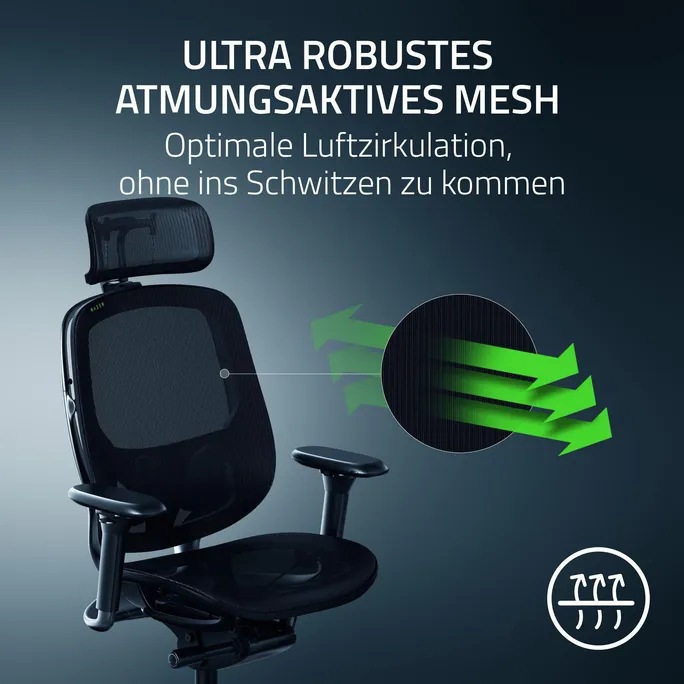 RAZER Fujin Pro - Anpassbarer Gaming-Stuhl mit robustem, atmungsaktivem Mesh – Bild 3